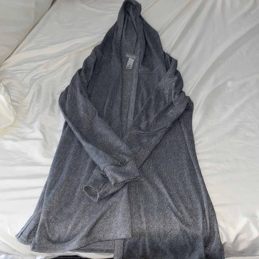 Grey Hooded Cardigan
